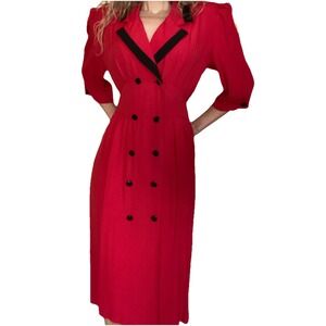 Vintage Double Breasted 80's Does 40's Dress